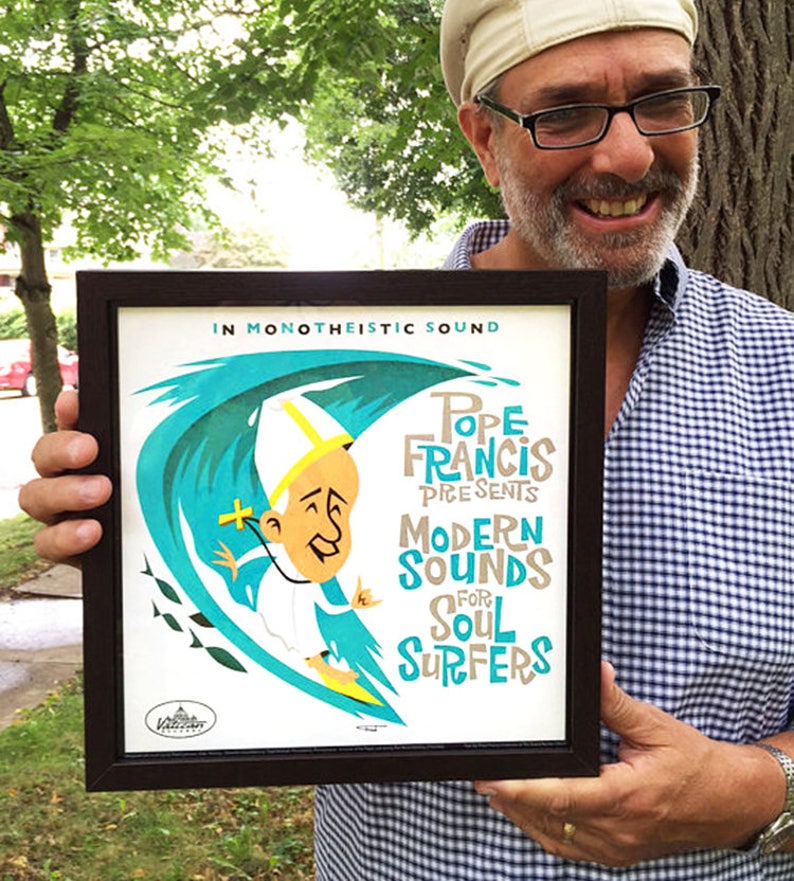 Pope Francis dances The Philly Dog in Philadelphia. LP cover size for an LP cover frame image 10