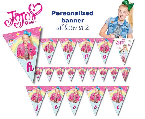JoJo Siwa banner all letters Printable DIGITAL file Birthday | Etsy