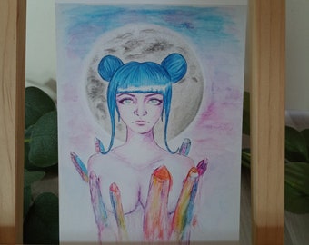 Postcard art print A6 "Moon"