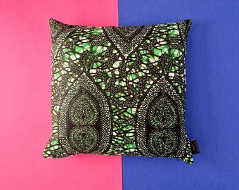 African Print Cushion Cover 50x50cm (20x20")/ 40×40cm (16x16") Ankara Pillow Cover with Zip | Nkechi Print