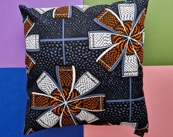 Housse de coussin à imprimé africain 50 x 50 cm (20 x 20 po.)/ 40 x 40 cm (16 x 16 po.) Taie d'oreiller Ankara avec fermeture éclair | Imprimé Déji