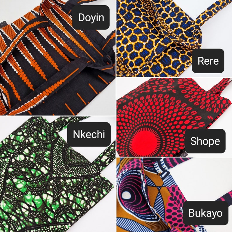 Mini African Print Tote Bag image 9