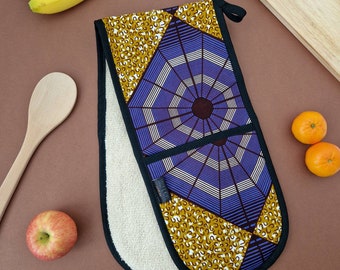 African Print Oven Gloves | Purple Bunmi Print