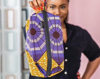 Large African Print Wash Bag, Unisex Toiletry Bag | Bunmi Print