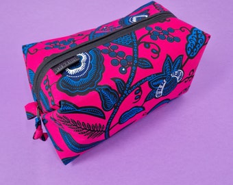 Large African Print Wash Bag, Toiletries Bag, Omolara Print