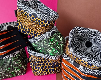 XS-XL Fabric Storage Baskets, African Print Pots