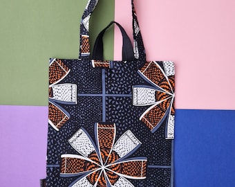 African Print Tote Bag, Lolly & Kiks Ankara Cotton Tote | Deji Print