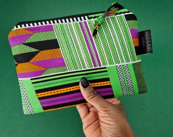 Small Zip Pouch, African Print Pouch Bag | Kofi Print