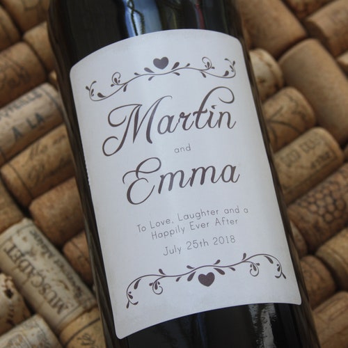 Wedding Wine Labels Personalized Perfect Wedding Gift Etsy