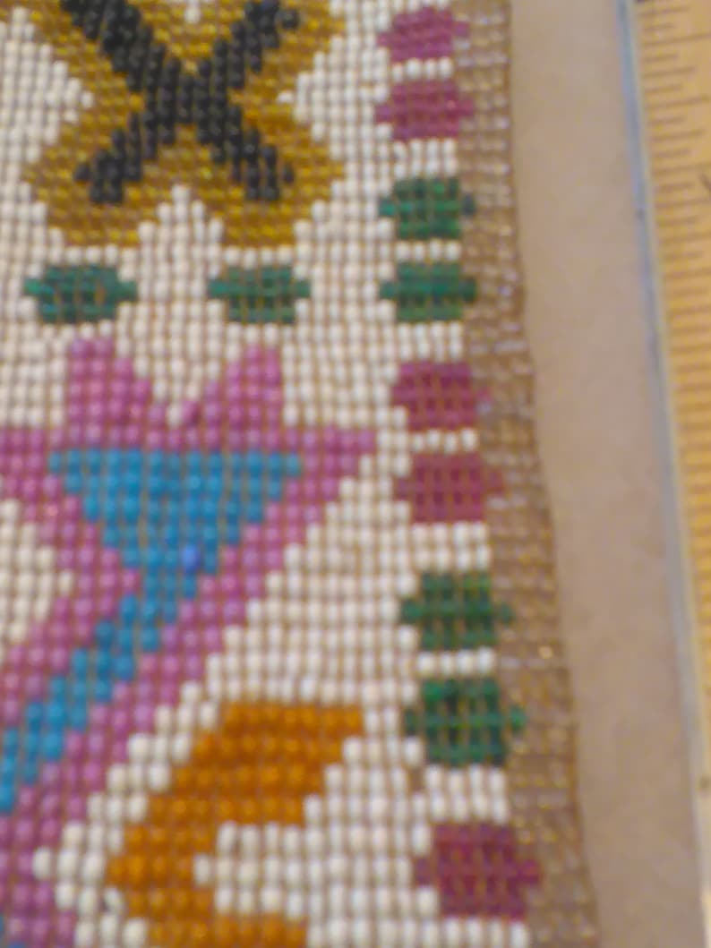 North American Indian Glass Bead Work Beautiful X Designs Case Not Included Antique Indian bead Work