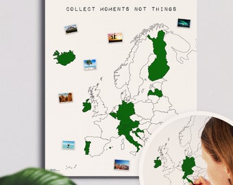 Die SCRATCH MAP Alternative als EUROPAKARTE! Nachhaltig, ultralanglebig, made in Germany - "Collect moments not things" - Reiserinnerung