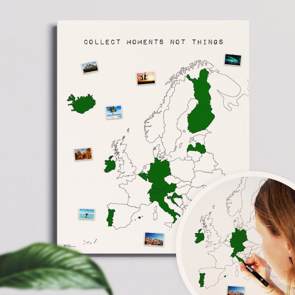 Die SCRATCH MAP Alternative als EUROPAKARTE! Nachhaltig, ultralanglebig, made in Germany - "Collect moments not things" - Reiserinnerung