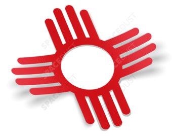 Red Zia Stickers set: Free Shipping 3&quot;, 4″ or 6&quot; Red New Mexico State Zia Pueblo Sun Symbol Weatherproof Window Transfer Vinyl Decal