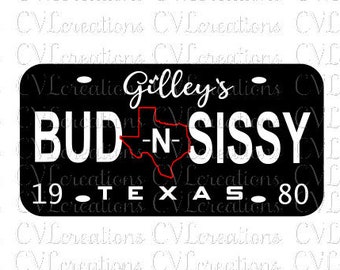 Bud -n- Sissy License Plate  Eps Pdf SVG PNG DXF Digital File