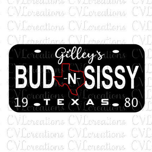 Bud -n- Sissy License Plate  Eps Pdf SVG PNG DXF Digital File