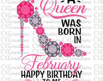 CUSTOMIZED: A Queen was born in customize your Month! Diamond Heel Digital File SVG PnG DxF EpS