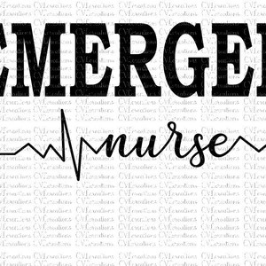 Emergency Nurse heartbeat SVG PnG DXF PDF