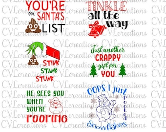 Christmas Funny Toilet Paper Designs PNG DXF SVG PdF EpS
