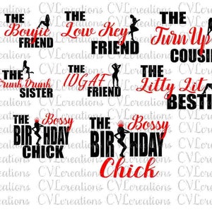 Birthday Squad Titles Digital File SVG DXF Eps Png Pdf