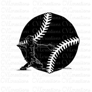 Baseball Catcher Digital File SVG PNG DXF PdF EpS