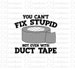 You can't fix stupid not even with duct tape Offensive Sarcastic Adult Funny  Digital File SVG PNG DXF PdF 