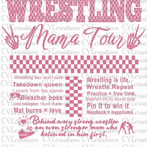 Wrestling Mom Tour 2 ontwerpen voor digitaal bestand voor- en achterkant