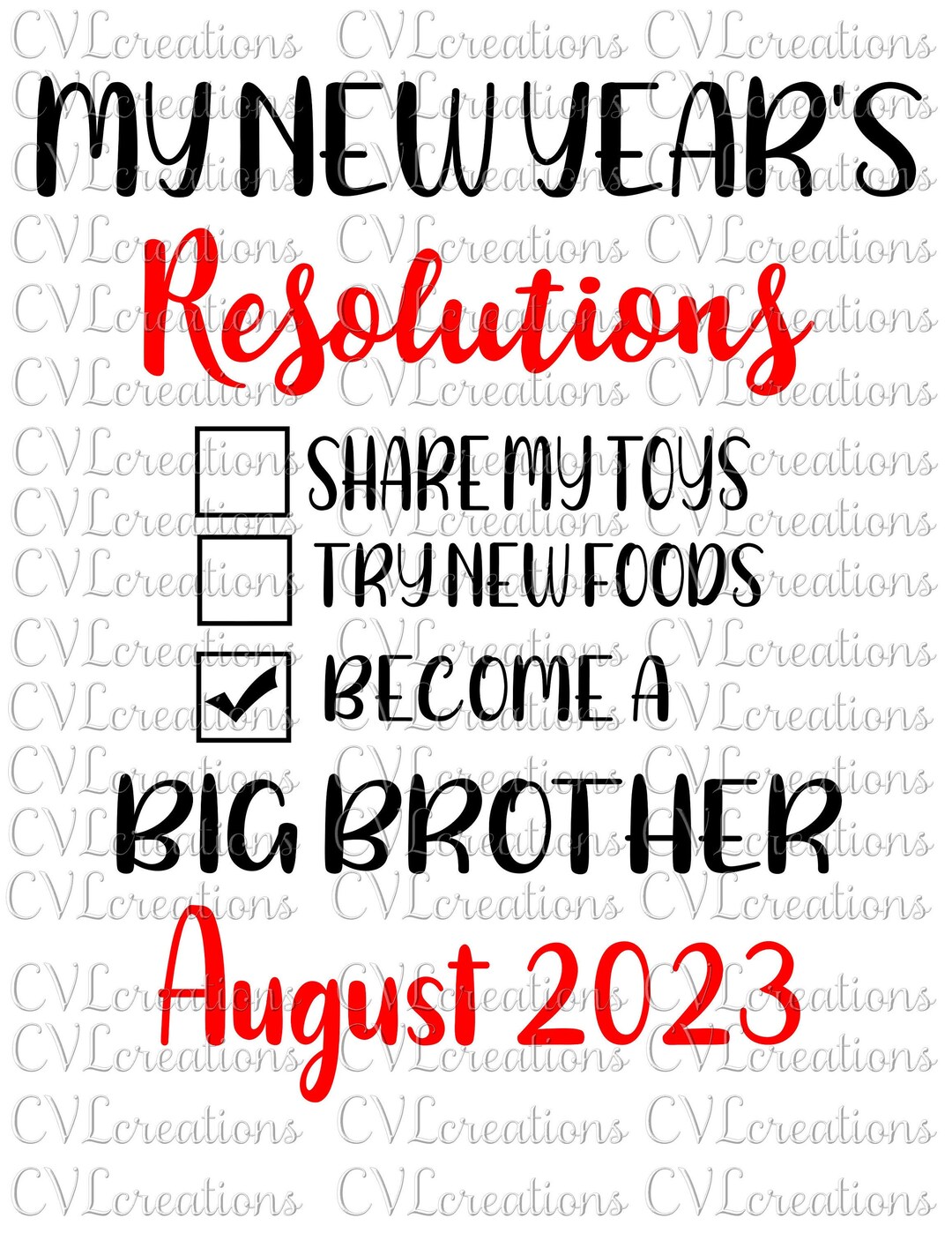 Customized New Year's Resolutions for Big Brother/big Sister With