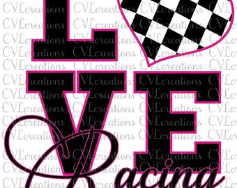 LOVE Racing Digitale Datei SVG PNG DxF