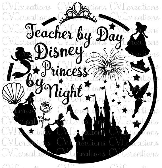 Download Teacher By Day Princess By Night Digital File Svg Dxf Eps Pdf Etsy