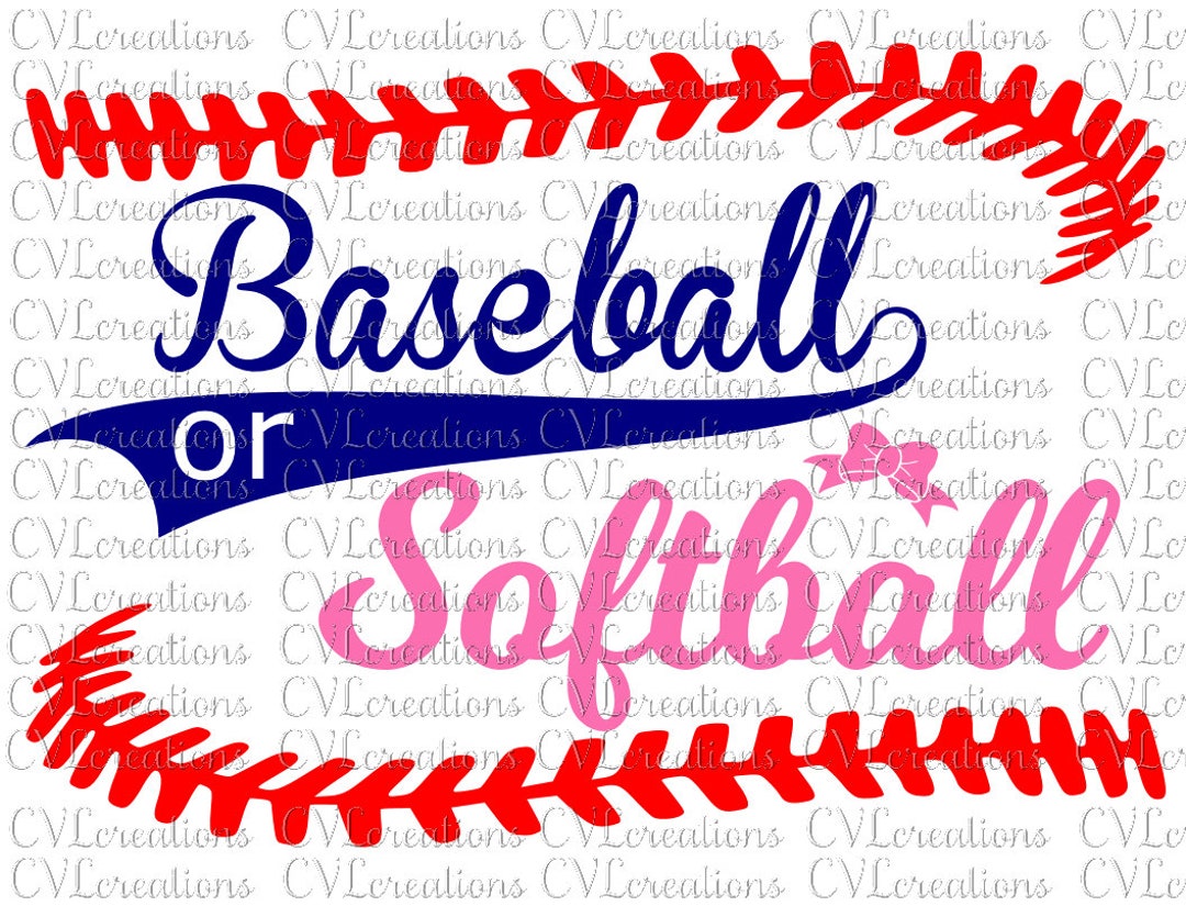 Baseball or Softball Gender Reveal Digital File SVG PNG DXF Etsy