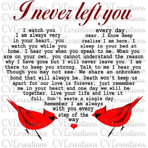 I Never Left You Poem SVG FILE - Etsy UK