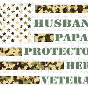 Husband.Papaw.Protector.Hero.Veteran Digital File SVG DXF EPS Png Pdf