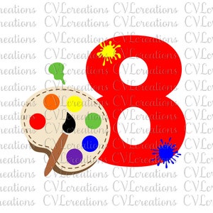 CUSTOMIZED: Painter Birthday--can change age Digital File SVG DXF