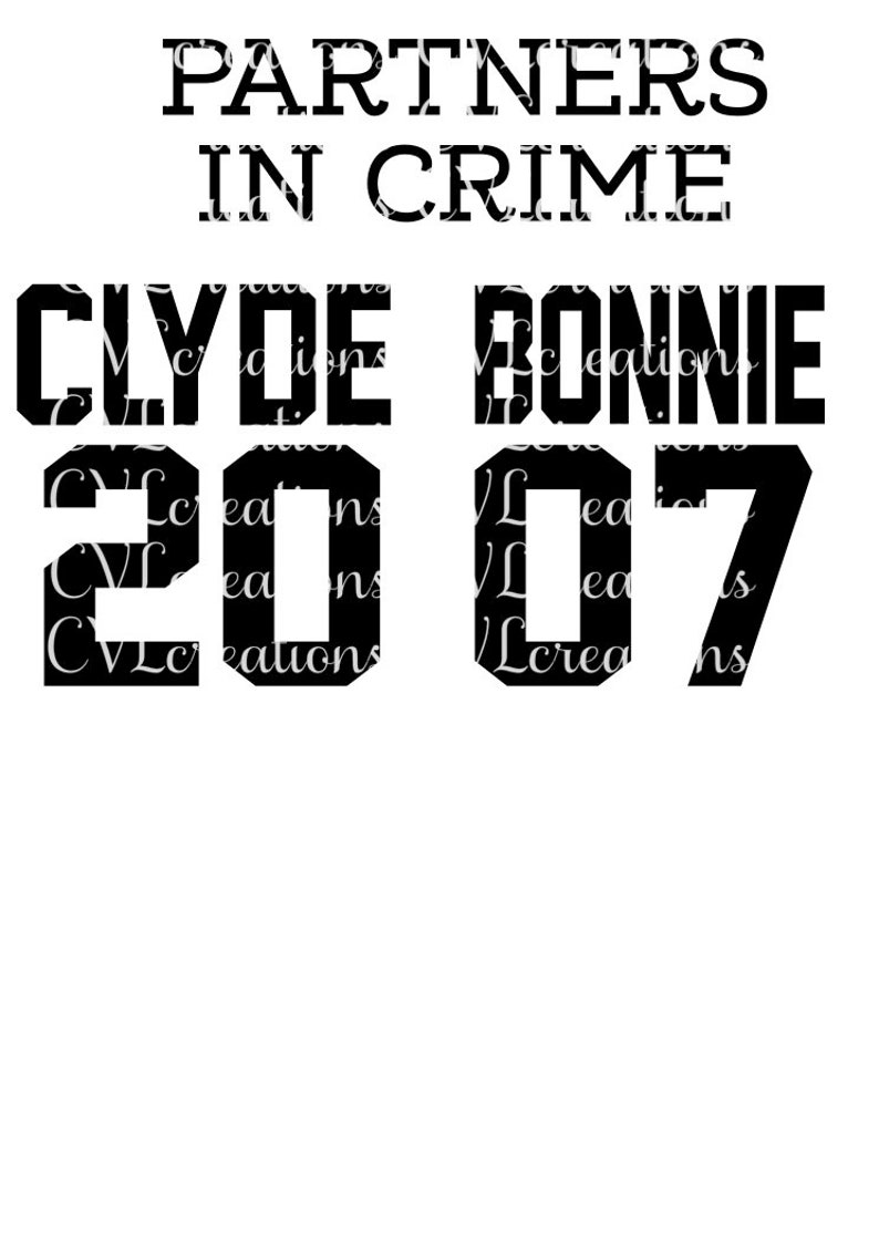 CUSTOMIZED: Bonnie and Clyde Couple Design SVG PnG DXF | Etsy