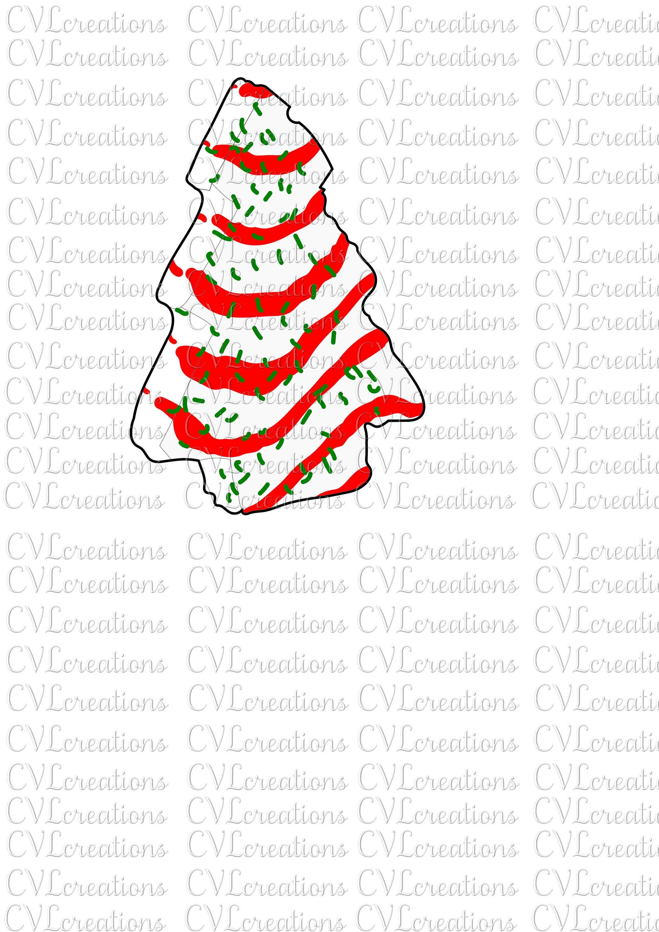 White Christmas Tree Cake Alone PNG SVG PDF Dxf - Etsy