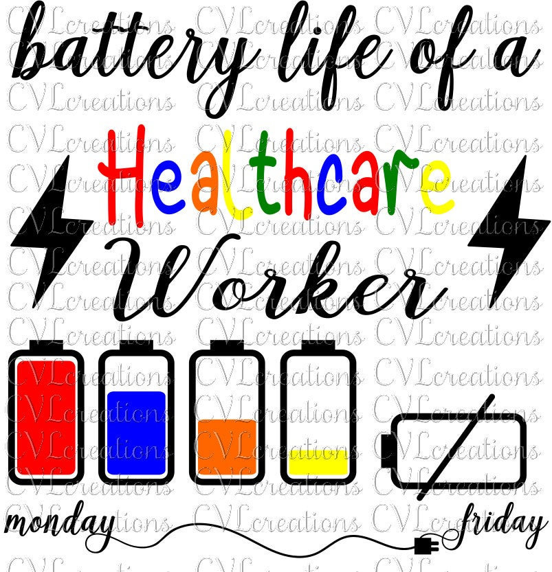 Battery Life of a Healthcare Worker Digital File Etsy UK