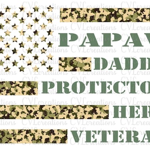 Papaw.Daddy.Protector.Hero.Veteran Digital File SVG DXF EPS Png Pdf