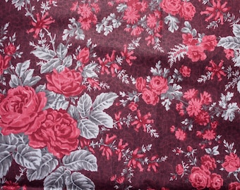 Cotton Quilt Fabric Victorian Print Maroon BTHY 