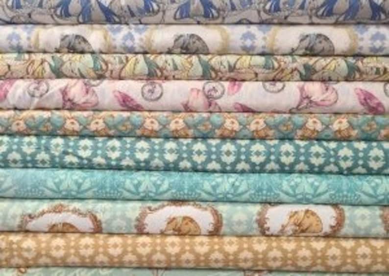 1 YD Tina Givens Riddles /& Rhymes Fairytale Bear Fabric Children/'s Novelty Cotton Sage Green Cotton Fabric Collage Fabric for Kids Crafts