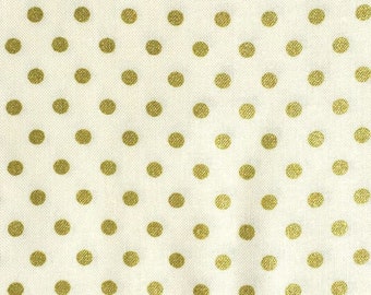 Navy Gold Cream Spots Geo Metallic 100% Cotton Fabric 5 Pce Fat Quarter Bundle 