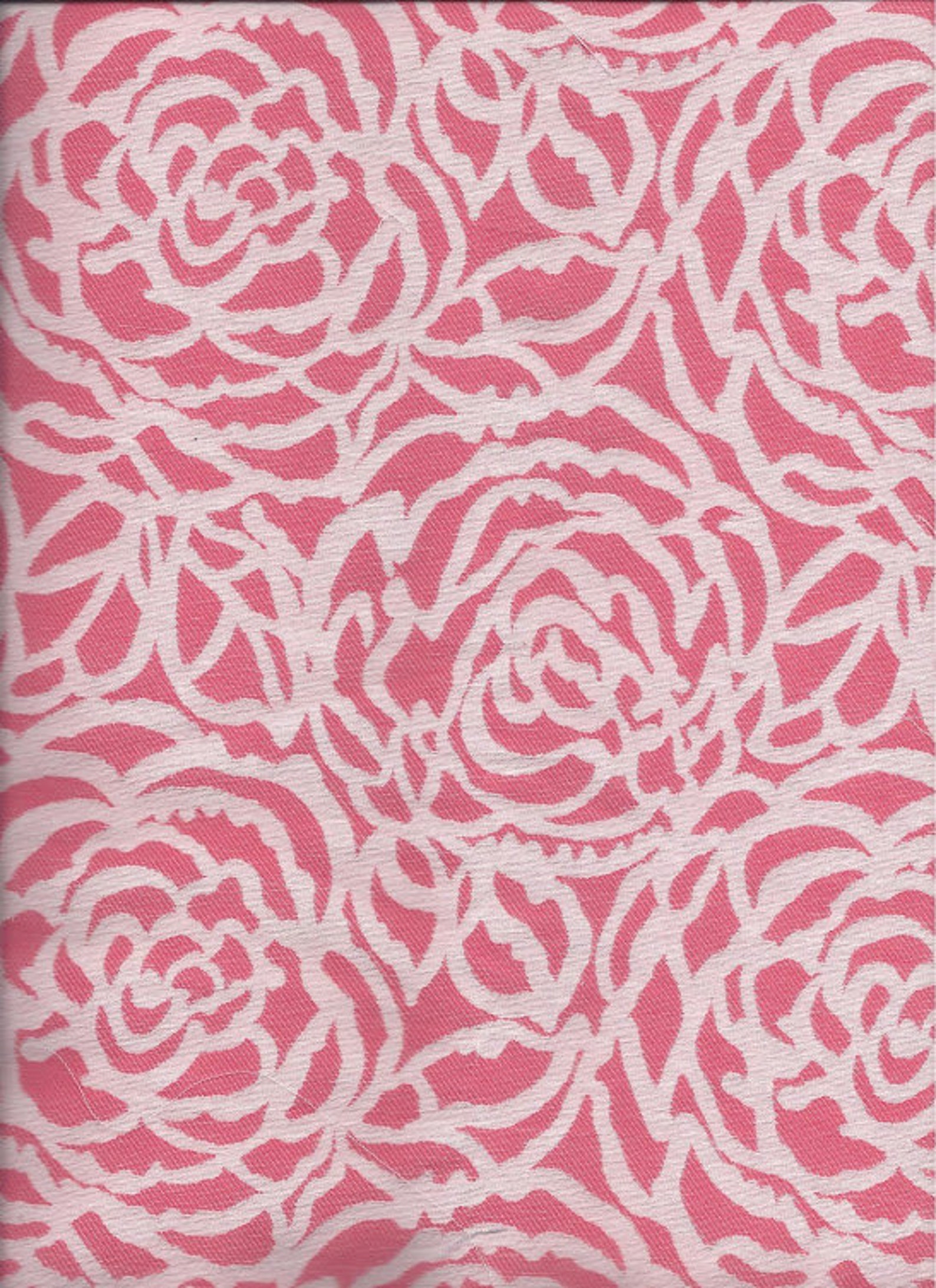 Pink Jacquard Fabric Yardage Bright Pink Decor Fabric Pink Etsy