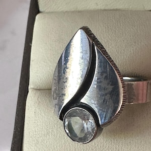 Karl Laine Finland sterling silver adjustable ring 70&#39;s modernistic