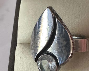 Anillo ajustable de plata esterlina finlandesa Karl Laine, modernista de los años 70.