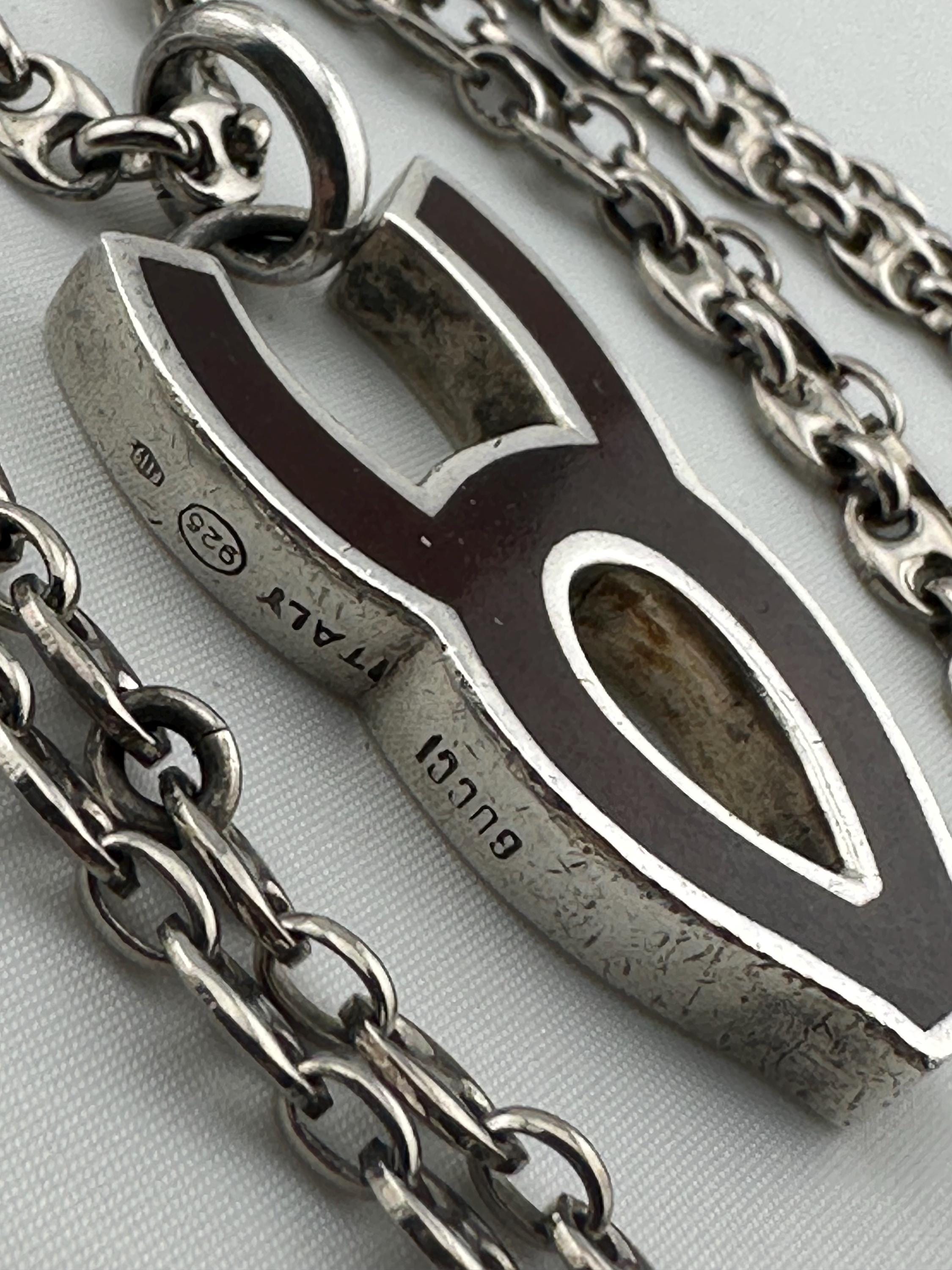 アクセサリー OLD GUCCI Design Top Necklace Silver Vintage Sterling Gucci Necklace - Etsy