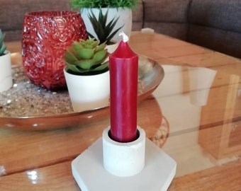 Concrete rod candle holder