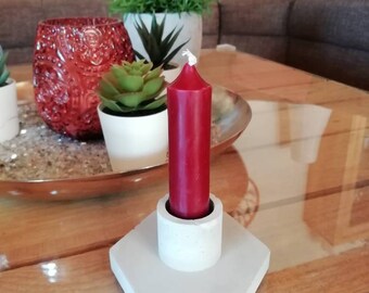 Concrete rod candle holder