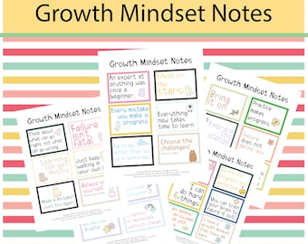 Growth Mindset Printable Notes for the Classroom
