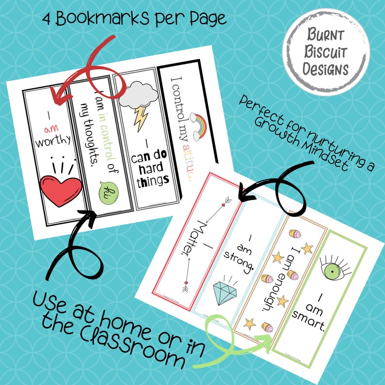 growth mindset bookmarks and teacher notes etsy