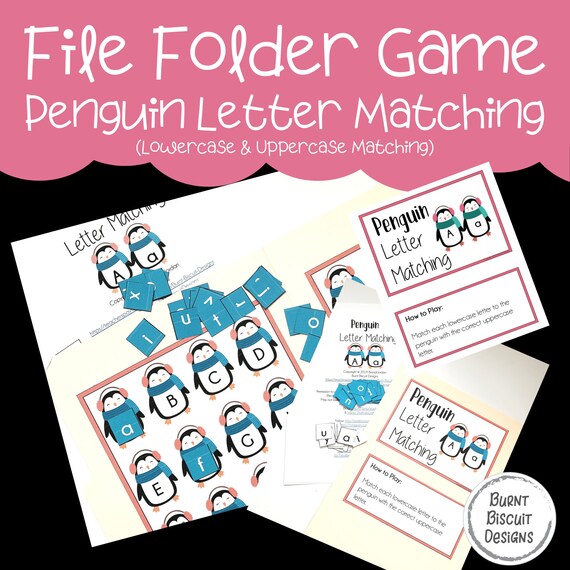 Preschool File Folder Game Penguin Letter Matching Activity | Etsy