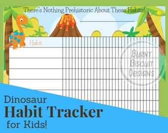 Habit Tracker imprimable pour les enfants - Dinosaures